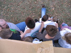 Looking straight down from the top of the box. I'm not sure if I can ID all of the heads. . .