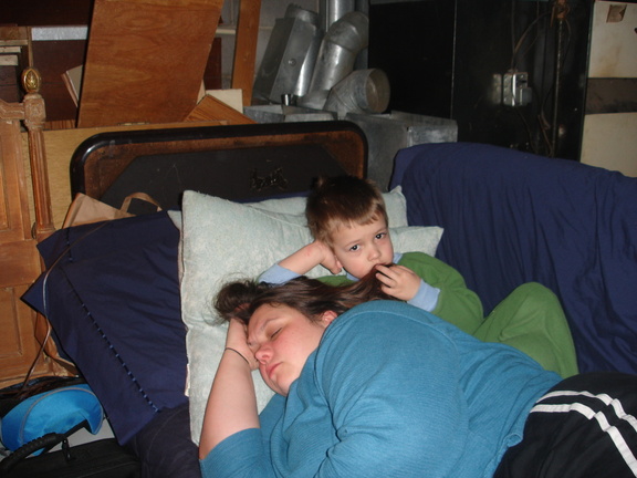 Alex snuggles his Mom